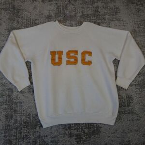 Vintage USC Trojans Sweatshirt Adult Extra Large XL White California NCAA 90s
